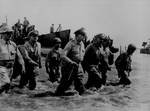 MacArthur wading ashore at Leyte, Philippine Islands, 20 Oct 1944