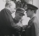 Douglas MacArthur receiving a French decoration, 1930s