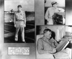 Collage from USS Hancock Cruise Book showing Vice Admiral John S. McCain, Sr. aboard his flagship; shown on the flight deck, admiral
