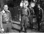 German Luftwaffe Oberstleutnant Werner Mölders and his wingman Oberleutnant Georg Claus, circa mid-1940