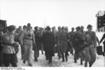Benito Mussolini with Otto Skorzeny and other rescuers, Gran Sasso, Italy, 12 Sep 1943, photo 2 of 2