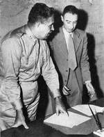 Groves and Oppenheimer at Los Alamos, New Mexico, United States, 1940s