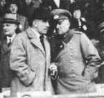 German Chancellor Franz von Papen and Minister of War Kurt von Schleicher at a horse race, Berlin, Germany, 1932