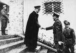 Hitler greeting Pavelic at his Berghof residence near Berchtesgaden, Germany, 22 Sep 1942