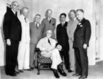 Walter Nash, Lord Halifax, Song Ziwen, Alexander Loudon, and Manuel Quezon with Franklin Roosevelt, Washington DC, United States, 1 Jan 1942