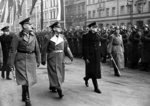 German Field Marshal Wilhelm Keitel, German Foreign Minister Joachim von Ribbentrop, and Slovakian Prime Minister Vojtech Tuka reviewing troops, Berlin, Germany, Nov 1940