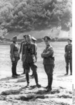 German Army Lieutenant Colonel Julius von Bernuth and Major General Erwin Rommel, near the Moselle River, Germany, early 1940