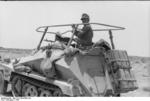 Erwin Rommel in the SdKfz. 250/3 command vehicle 