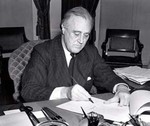 Roosevelt signing the Lend-Lease bill, 11 Mar 1941