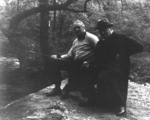 Franklin Roosevelt and Winston Churchill fishing at Shangri-La (now Camp David), Maryland, United States, mid-May 1943