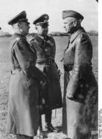 Rundstedt, Reichenau, and Blaskowitz at an airfield in Warsaw, Poland awaiting the arrival of Hitler, Sep-Oct 1939