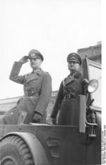 Rundstedt and Blaskowitz reviewing the German victory parade before the opera house in Warsaw, Poland, 2 Oct 1939