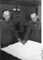 Erwin Rommel and Gerd von Rundstedt in discussion at the Hotel George V, Paris, France, 19 Dec 1943, photo 4 of 5