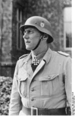 Otto Skorzeny posing with the Knight