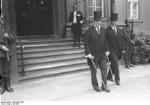 US Secretary of State Henry Stimson and Ambassador Frederic Moseley Sackett departing Paul von Hindenburg