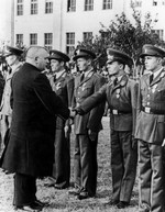 Jozef Tiso inspecting pilots, 1939-1940