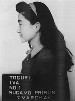 Mug shot of Iva Toguri, taken at Sugamo Prison, Tokyo, Japan, 7 Mar 1946, photo 2 of 2