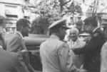 US President Harry Truman arriving at Marine Corps League Convention to apologize for calling USMC 