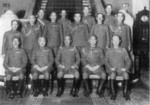 Japanese officers in northeastern China, circa 1939; note Kenji Doihara (front row, second from left), Kenkichi Ueda (front row, center), Shuzo Kuramo (front row, second from right), Ryuzo Sejima (rear row, second from right), 