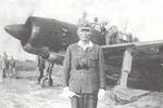Matome Ugaki standing before his special attack aircraft, circa Apr 1945