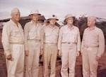 Geiger, Spruance, H. Smith, Nimitz, and Vandegrift at Guam, 11 Aug 1944
