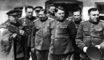 Voroshilov, Vasilevsky, and other Soviet leaders in Ukraine, 1944
