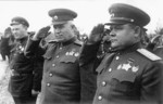 Nikita Khrushchev (center) and Nikolai Vatutin (right), 1940s