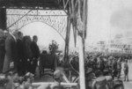 Wang Jingwei presiding over a parade, China, 1940s