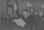 Wang Jingwei officially being sworn in as the president of the Japanese puppet regime in Nanjing, China, 29 Nov 1940; he had been the acting leader of the puppet regime since 20 Mar 1940