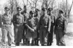 German SS officer Josef Dietrich with officers of the Leibstandarte SS Adolf Hitler, Russia, 21 Mar 1942