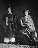Wedding photograph of Prince Yasuhito and Princess Setsuko, 28 Sep 1928, photo 2 of 2