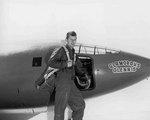 Yeager in front of the X-1 aircraft, 14 Oct 1947