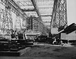 Battleship Alabama under construction, Norfolk Naval Shipyard, Portsmouth, Virginia, United States, 1941-1942