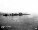 Albacore towed to dock off Groton, CT, 17 Feb 1942
