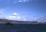 APA Barrow off an unidentified Pacific island, late 1944 or early 1945, probably during landing rehearsals for Iwo Jima