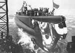Launching of submarine Bluefish, Croton, Connecticut, United States, 21 Feb 1943