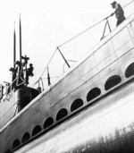 Port side view of USS Cero, Groton, Connecticut, United States, Jul-Aug 1943