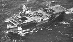 USS Copahee off Saipan, Mariana Islands, 8 Jul 1944; note captured Japanese aircraft on flight deck
