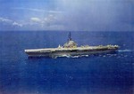 USS Essex underway in the Mediterranean Sea, late 1960