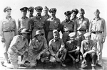 George Bush and other rescued airmen with some of the officers and men of USS Finback, Sep 1944