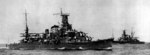 Cruisers Furutaka (foreground) and Kinugasa (background), circa early Nov 1941