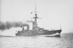 Battleship Fuso undergoing trials, 24 Aug 1915