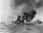 Admiral Graf Spee burning at River Plate, 17 Dec 1939
