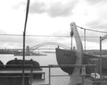 Hobart in Sydney Harbor, seen from USS Currituck, 20 Mar 1947