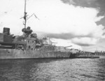Torpedo damage on Hobart, 20 Jul 1943, photo 1 of 5