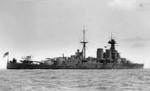 Hood during the early 1930s, with an aircraft catapult on her fantail
