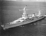 Houston off San Diego in Oct 1935, with Roosevelt on board; note she was flying an admiral