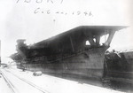 Incomplete light carrier Ibuki being taken apart at Sasebo, Japan, 22 Oct 1946