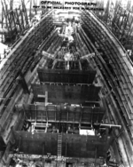 Battleship Iowa under construction, New York Navy Yard, New York, United States, 30 Dec 1940