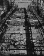 Battleship Iowa under construction, New York Navy Yard, New York, United States, 3 Oct 1941, photo 1 of 2